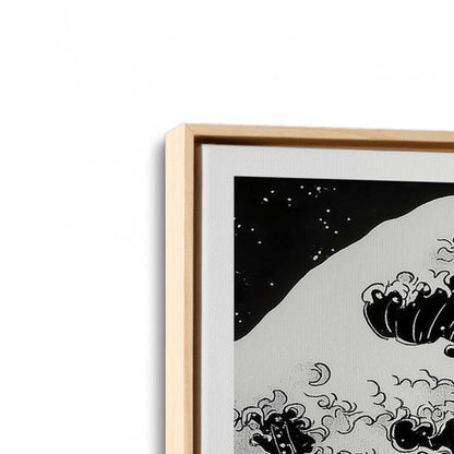 [Color:American Maple], Picture of art in a American Maple frame at an angle