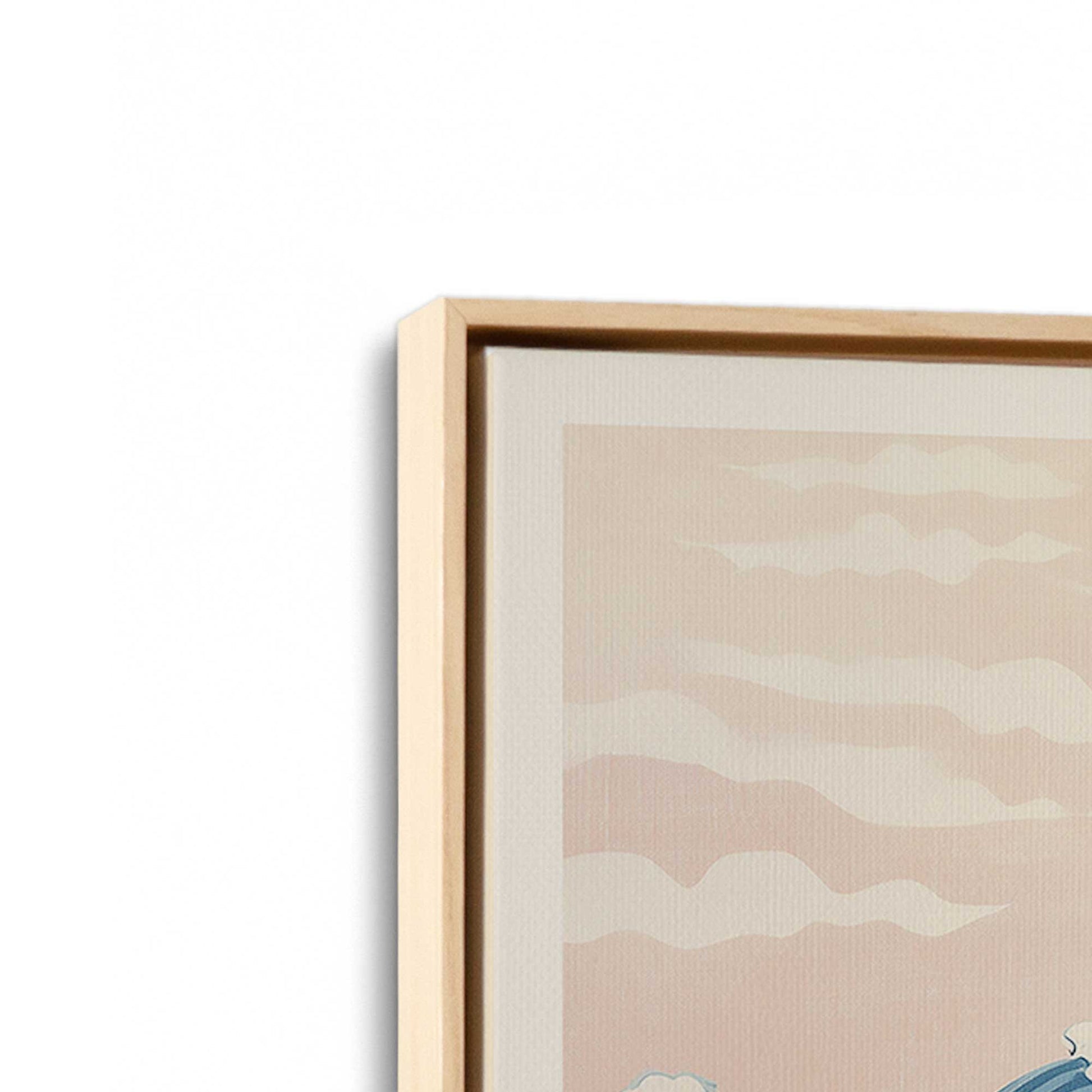 [Color:American Maple], Picture of art in a American Maple frame at an angle