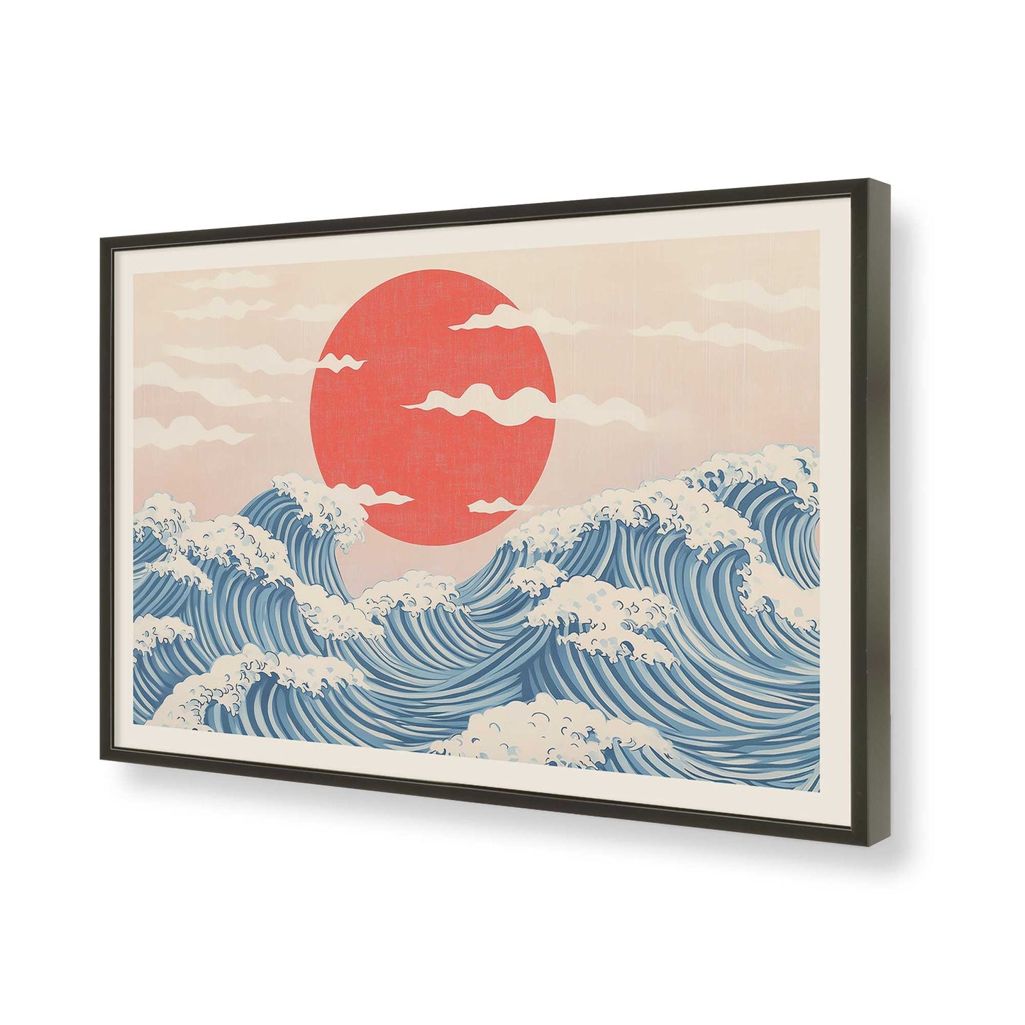 [Color:Satin Black], Picture of art in a Satin Black frame of the corner