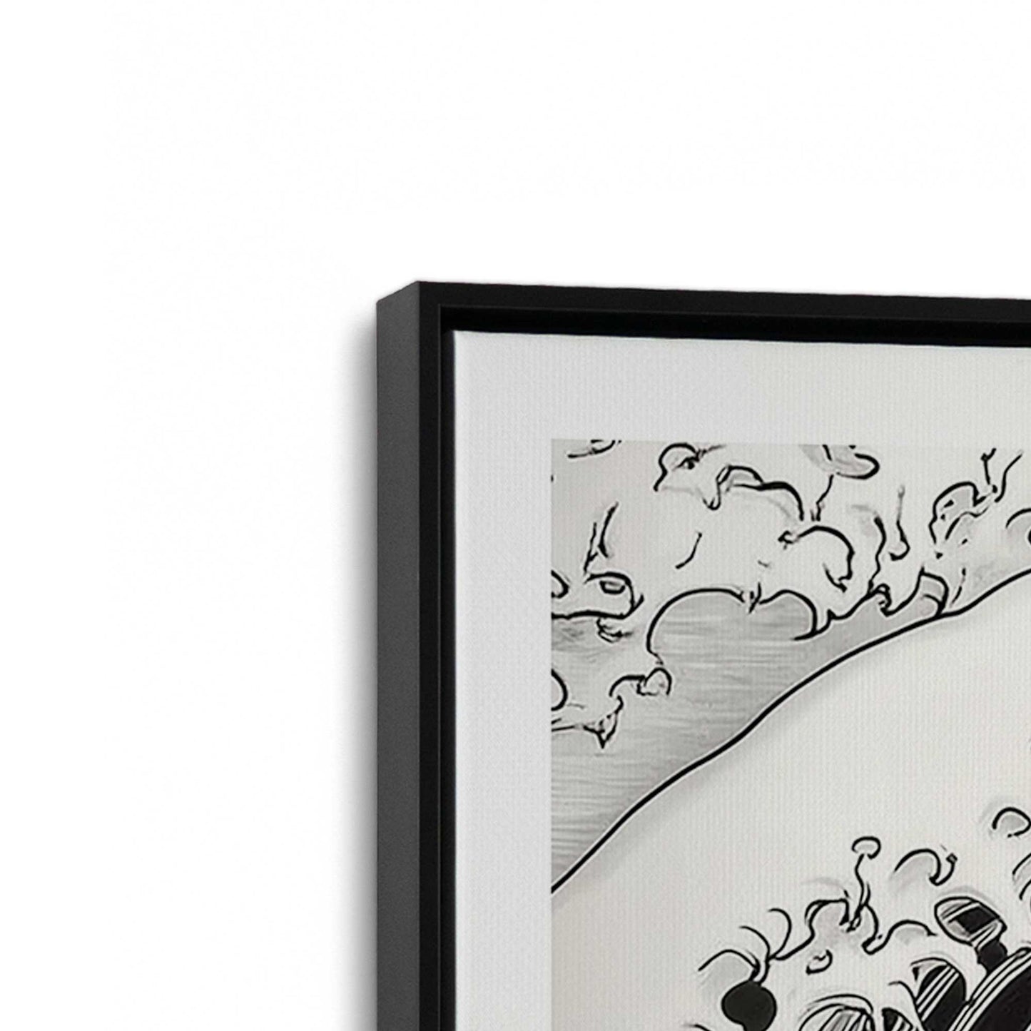 [Color:Satin Black], Picture of art in a Satin Black frame at an angle