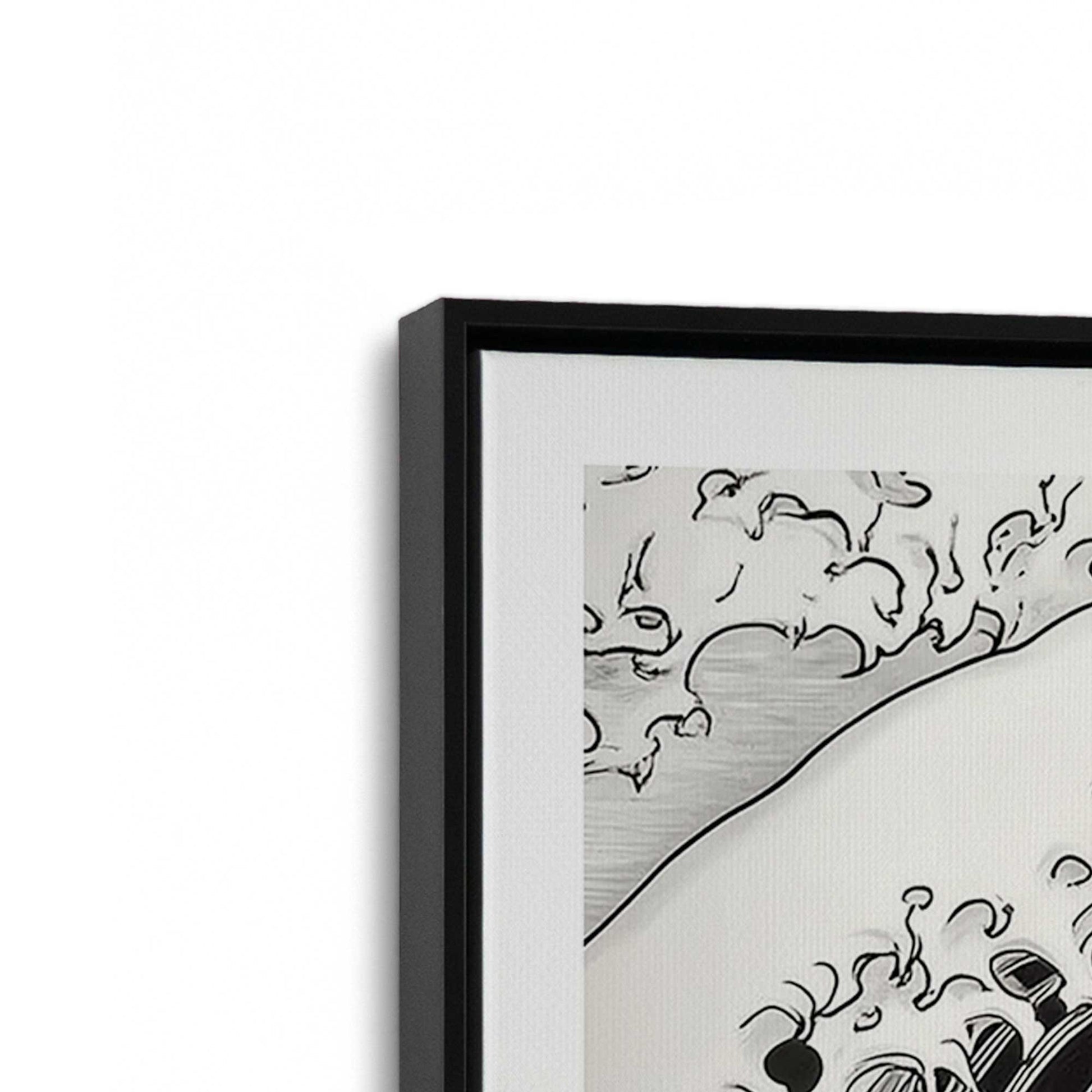 [Color:Satin Black], Picture of art in a Satin Black frame at an angle