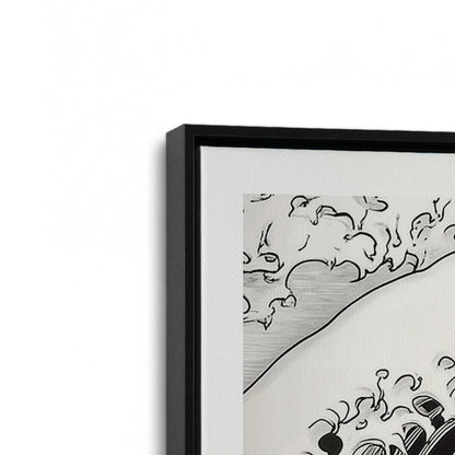 [Color:Satin Black], Picture of art in a Satin Black frame at an angle