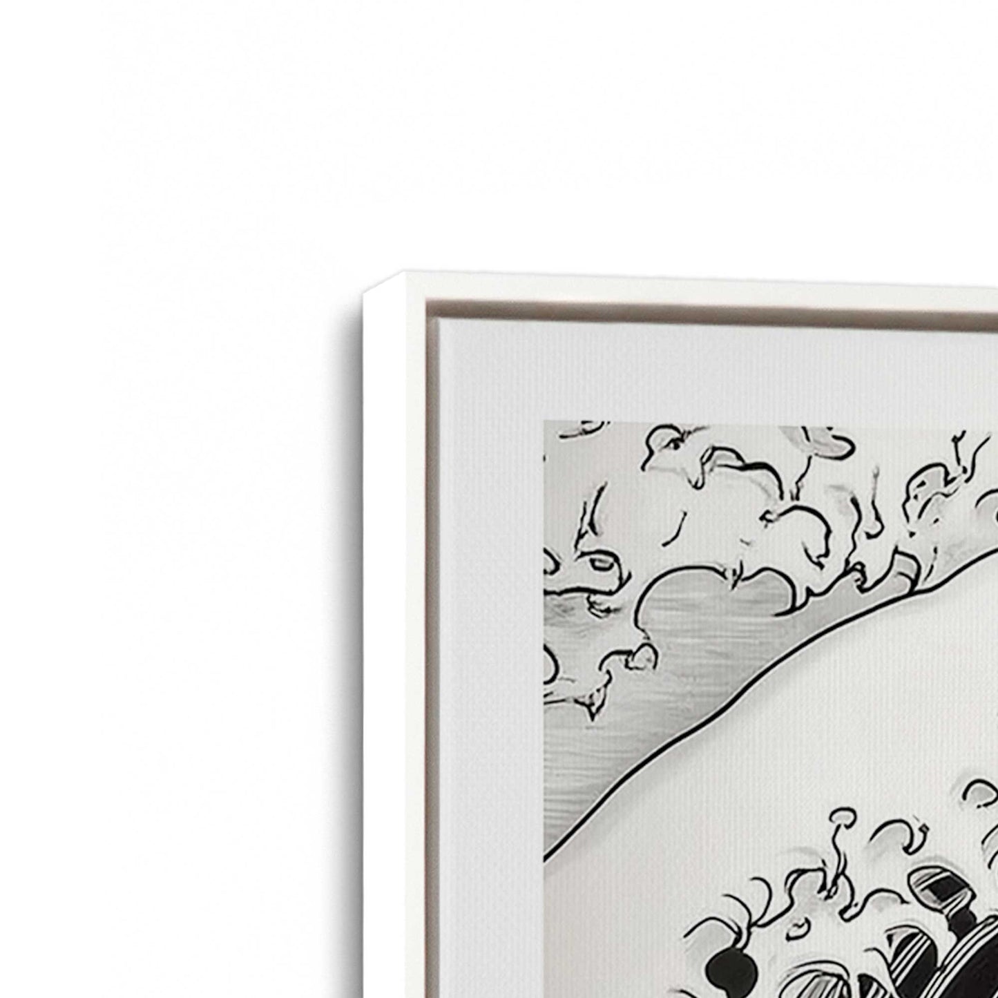 [Color:Opaque White], Picture of art in a White frame at an angle