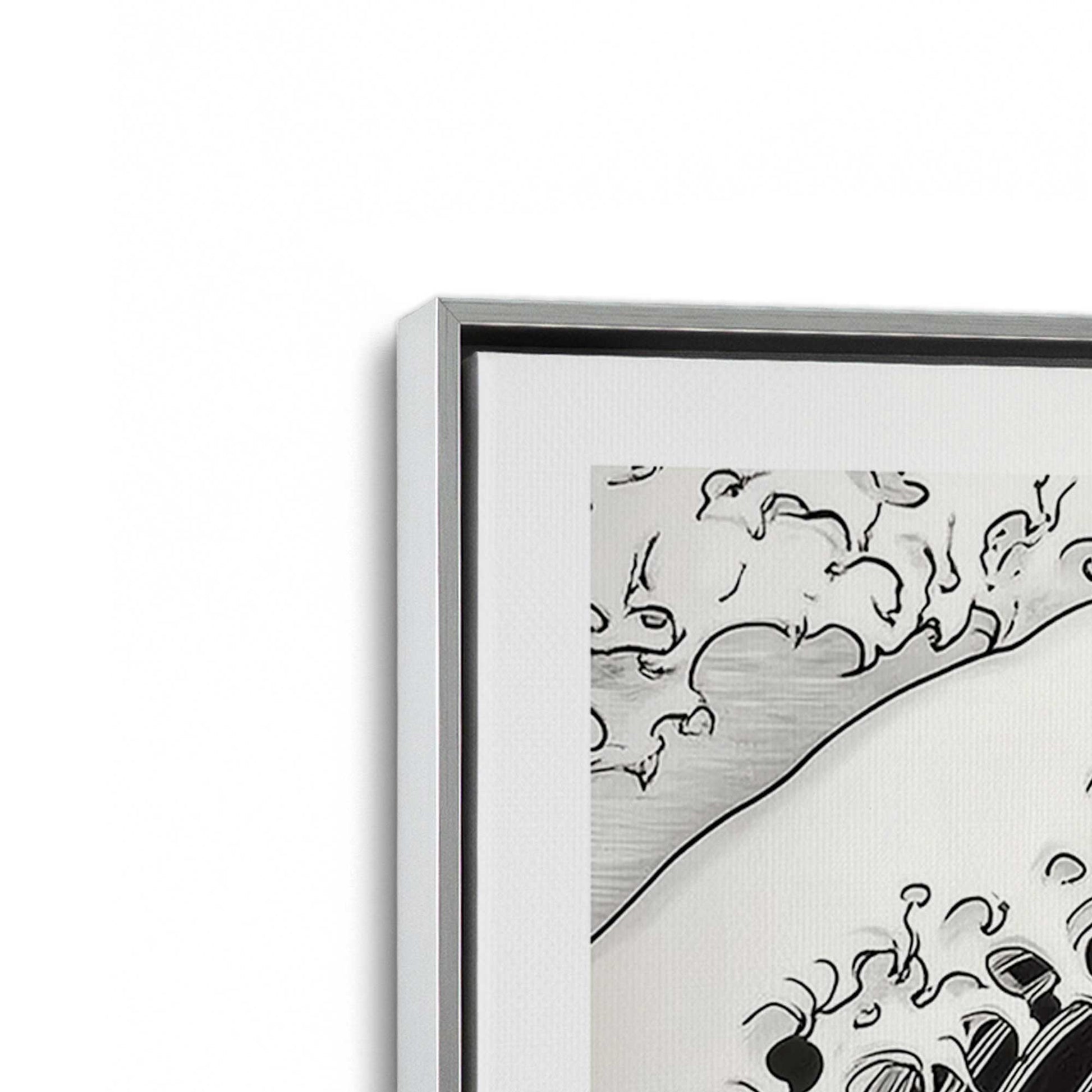 [Color:Polished Chrome], Picture of art in a Polished Chrome frame at an angle