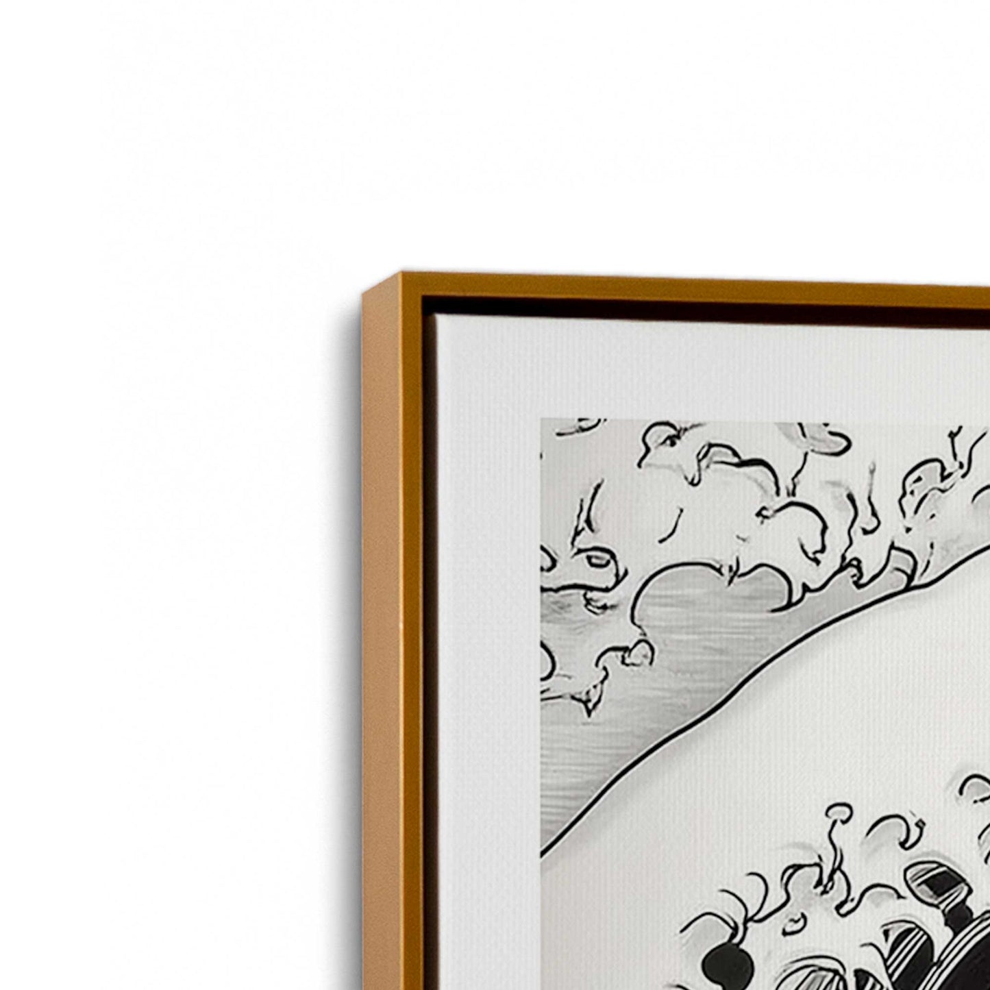 [Color:Polished Gold], Picture of art in a Polished Gold frame at an angle