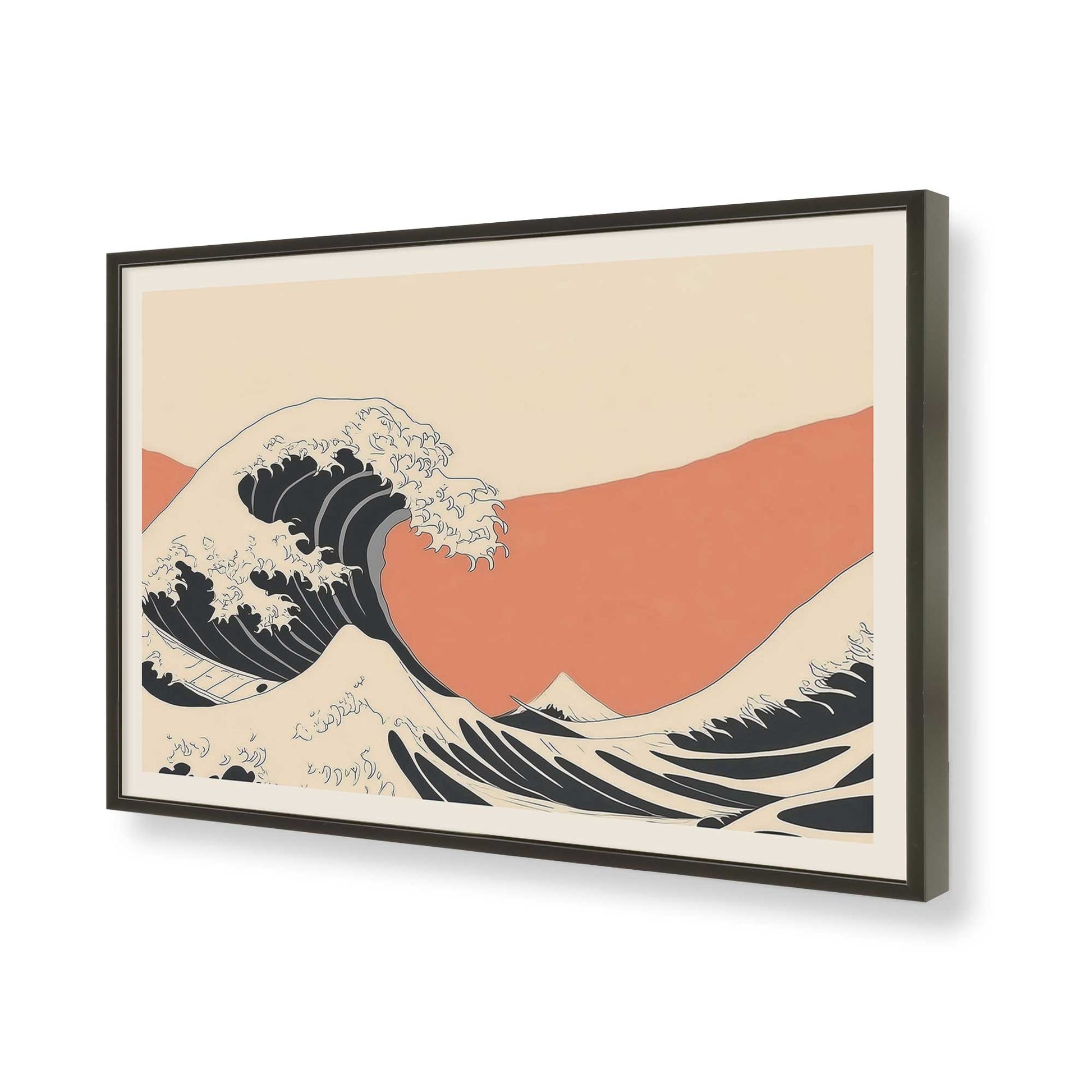 [Color:Satin Black], Picture of art in a Satin Black frame of the corner