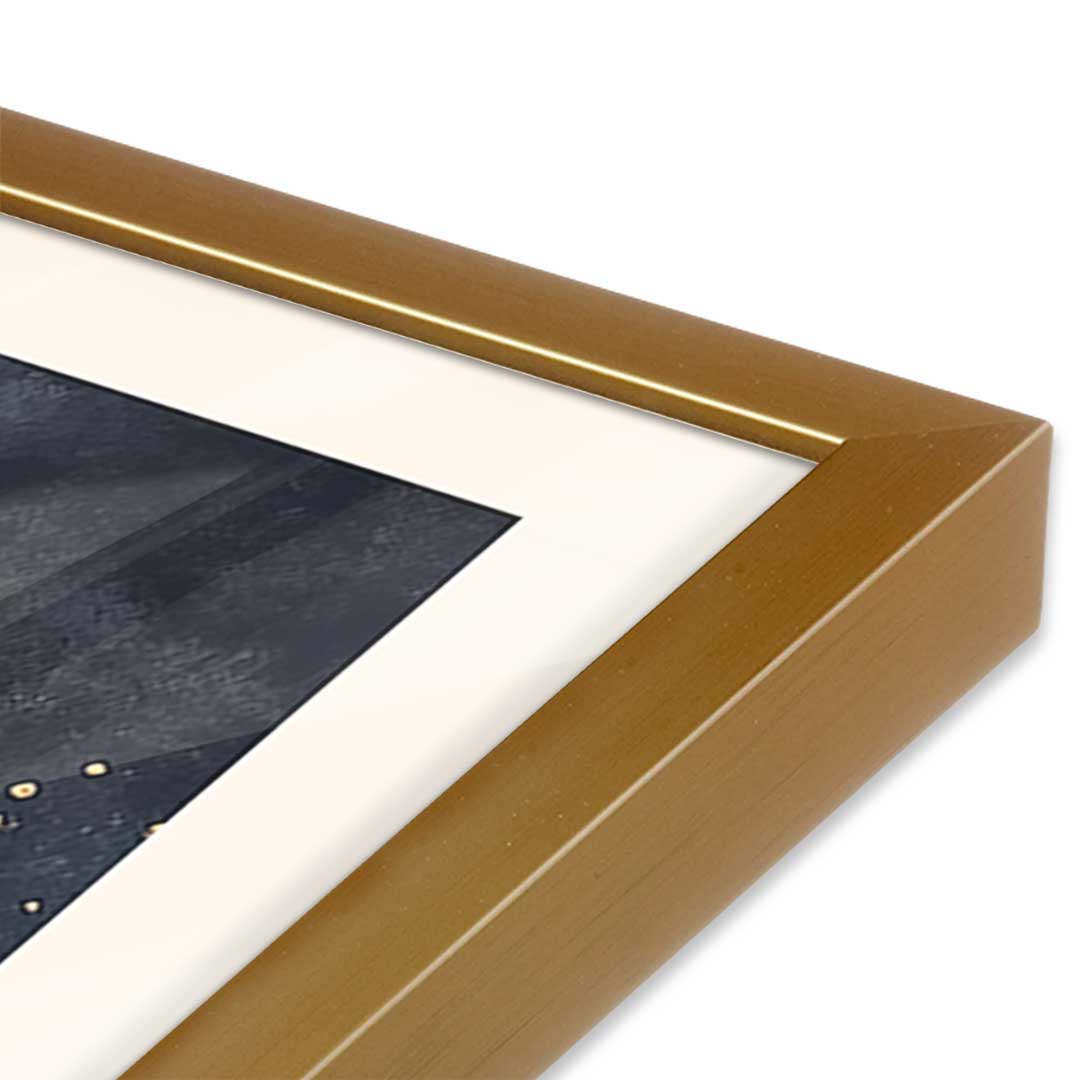 [Color:Polished Gold], Picture of art in a Polished Gold frame at an angle