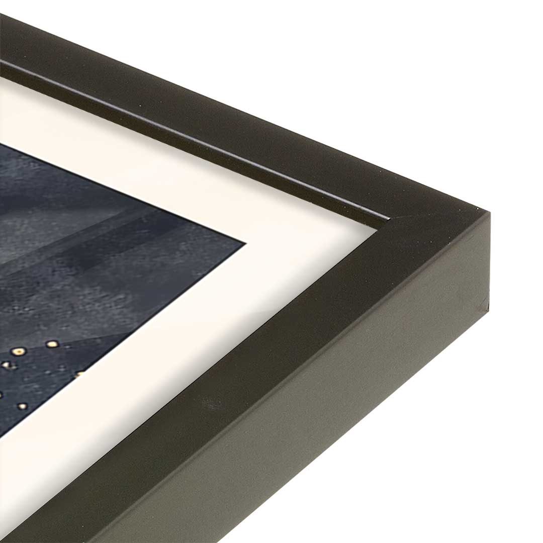 [Color:Satin Black], Picture of art in a Satin Black frame at an angle