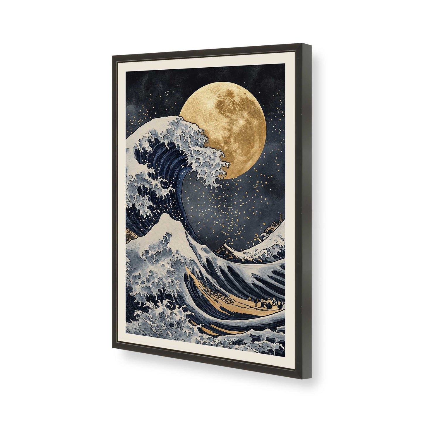 [Color:Satin Black], Picture of art in a Satin Black frame of the corner