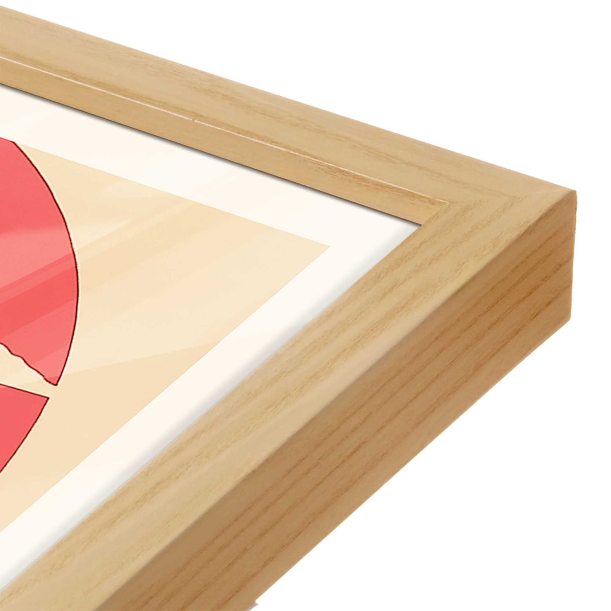 [Color:American Maple], Picture of art in a American Maple frame at an angle