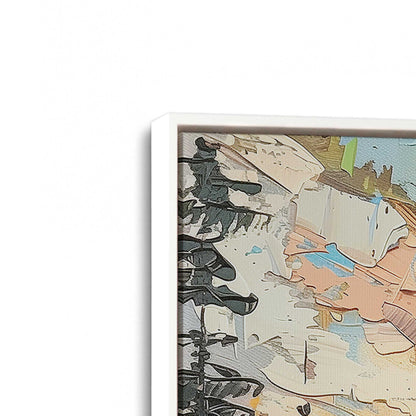 [Color:Opaque White], Picture of art in a White frame at an angle