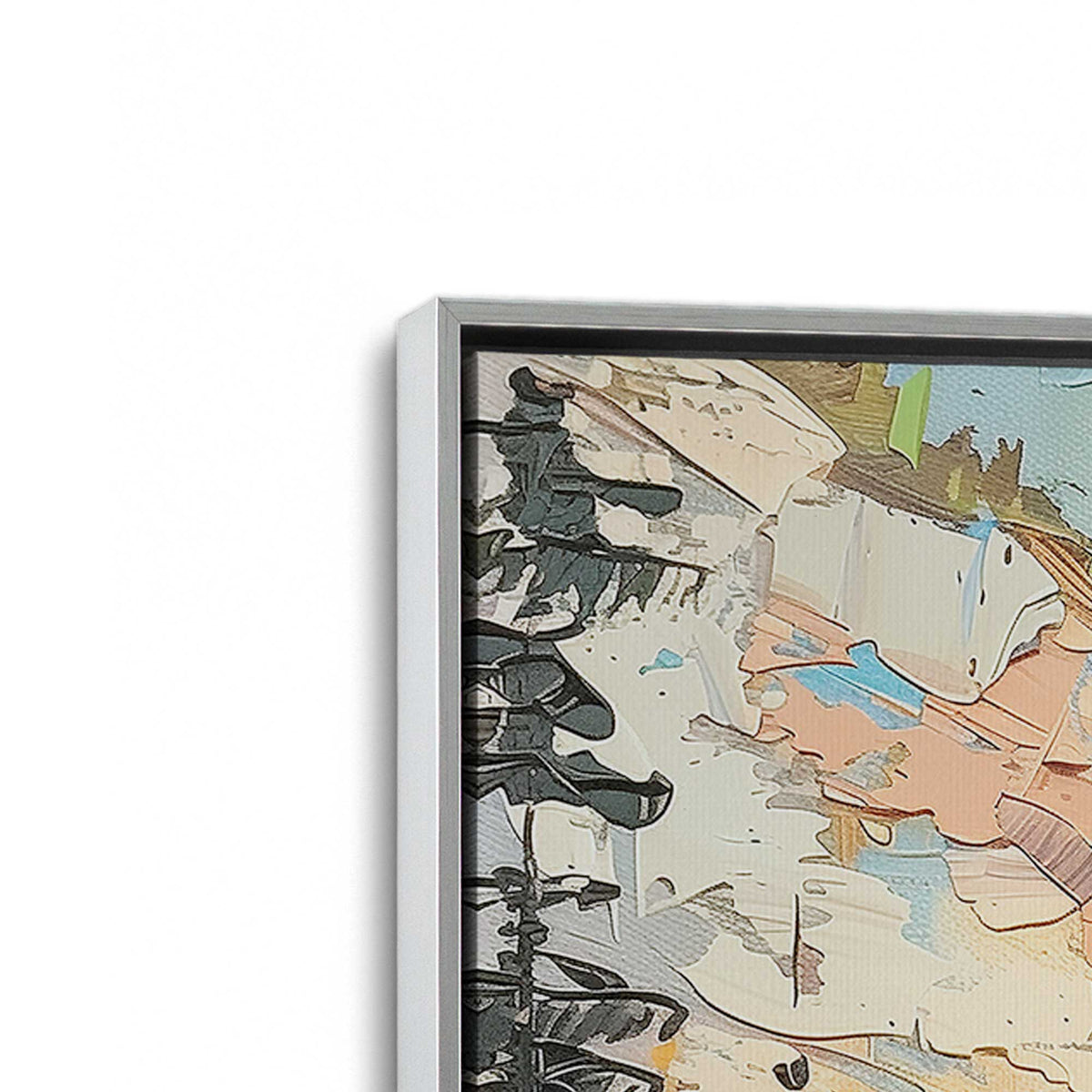 [Color:Polished Chrome], Picture of art in a Polished Chrome frame at an angle