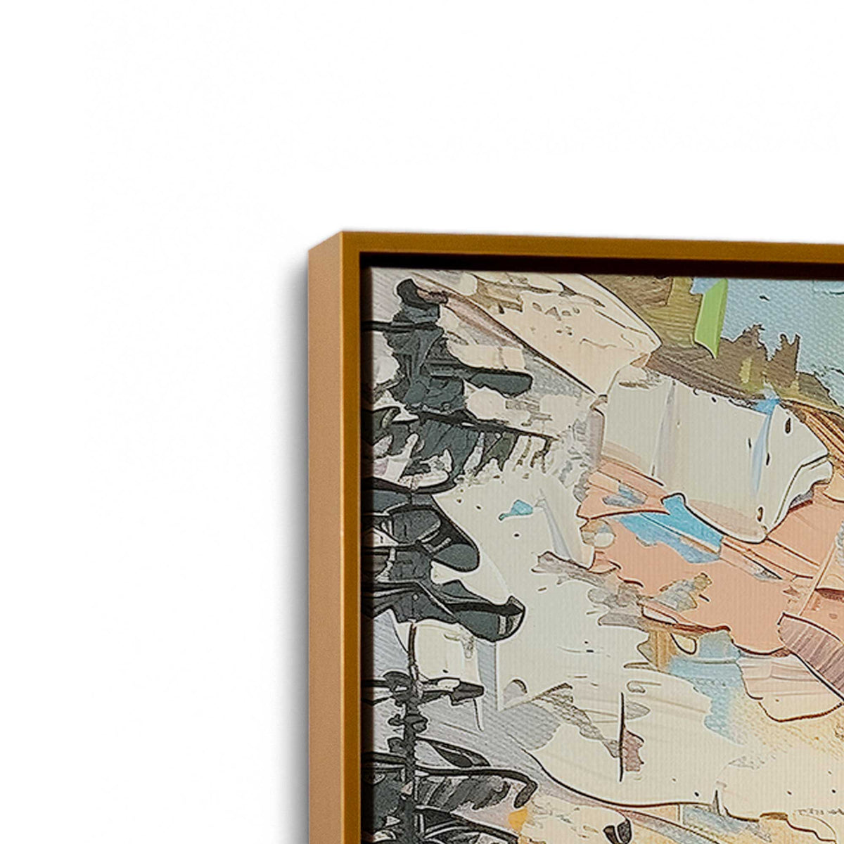 [Color:Polished Gold], Picture of art in a Polished Gold frame at an angle