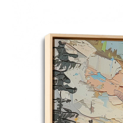 [Color:American Maple], Picture of art in a American Maple frame at an angle