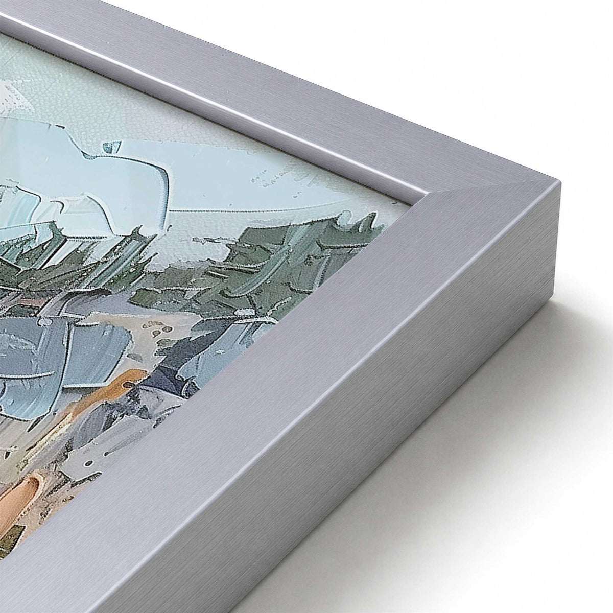 [Color:Polished Chrome], Picture of art in a Polished Chrome frame at an angle