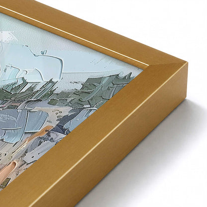 [Color:Polished Gold], Picture of art in a Polished Chrome frame at an angle