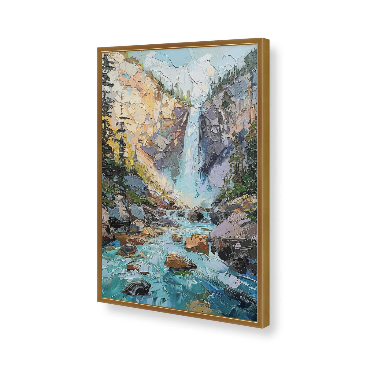 [Color:Polished Gold], Picture of art in a Polished Chrome frame of the corner