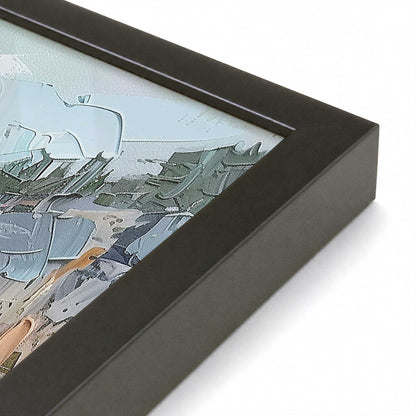 [Color:Satin Black], Picture of art in a Polished Chrome frame at an angle