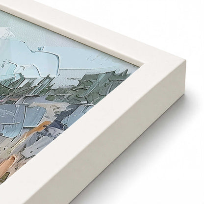 [Color:Opaque White], Picture of art in a Polished Chrome frame at an angle