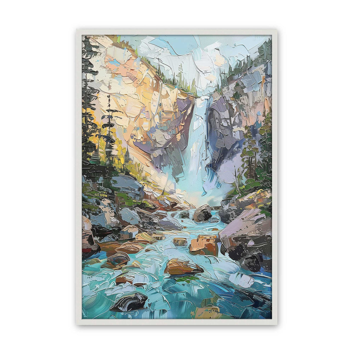 [Color:Opaque White], Picture of art in a Polished Chrome frame