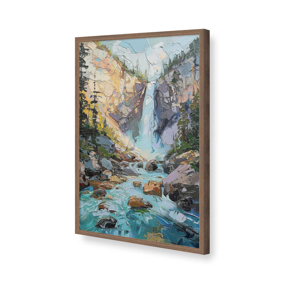 [Color:Walnut], Picture of art in a Polished Chrome frame of the corner