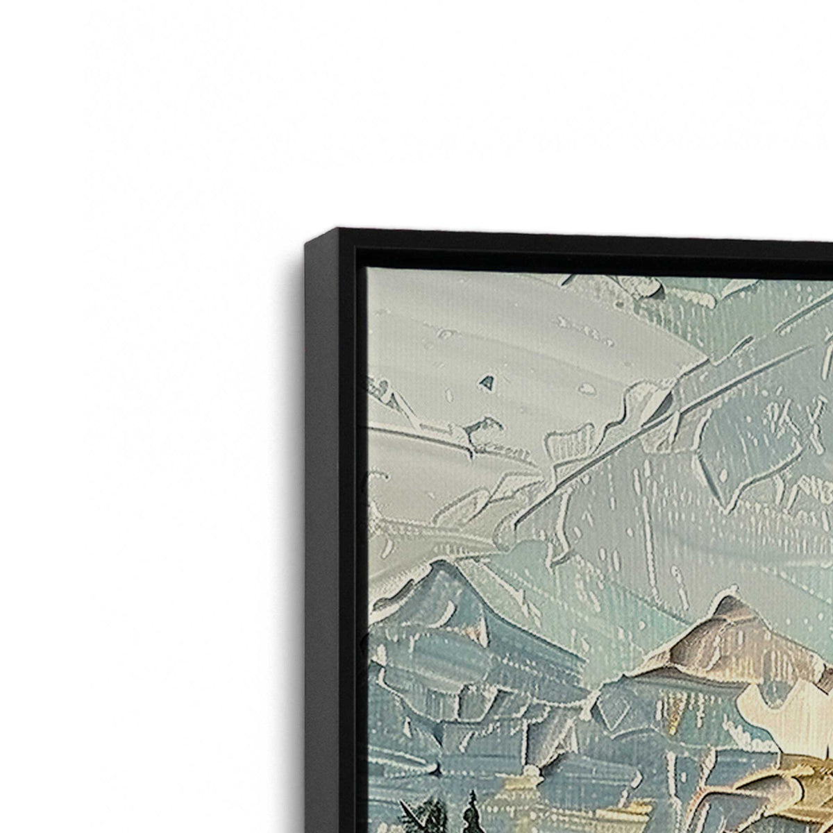 [Color:Satin Black], Picture of art in a Satin Black frame at an angle