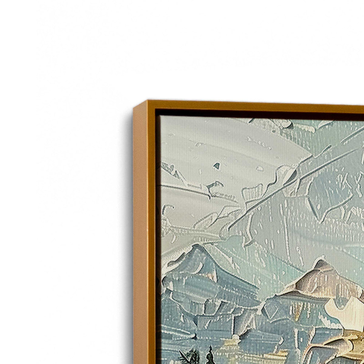 [Color:Polished Gold], Picture of art in a Polished Gold frame at an angle