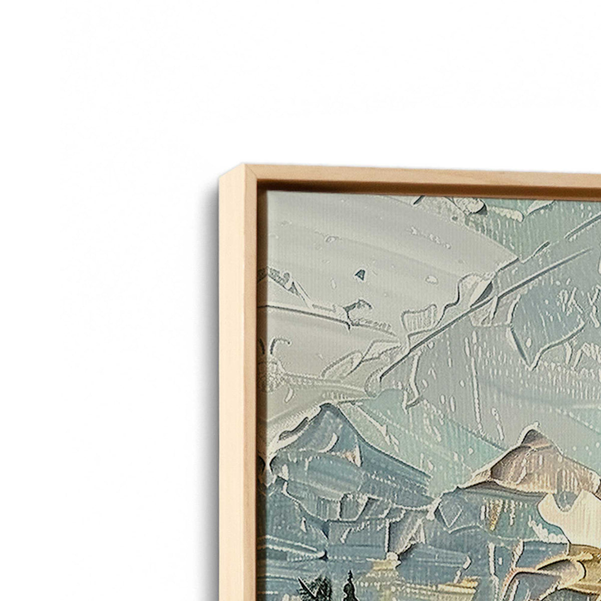 [Color:American Maple], Picture of art in a American Maple frame at an angle