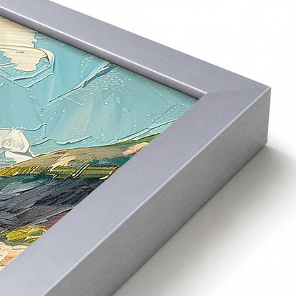 [Color:Polished Chrome], Picture of art in a Polished Chrome frame at an angle