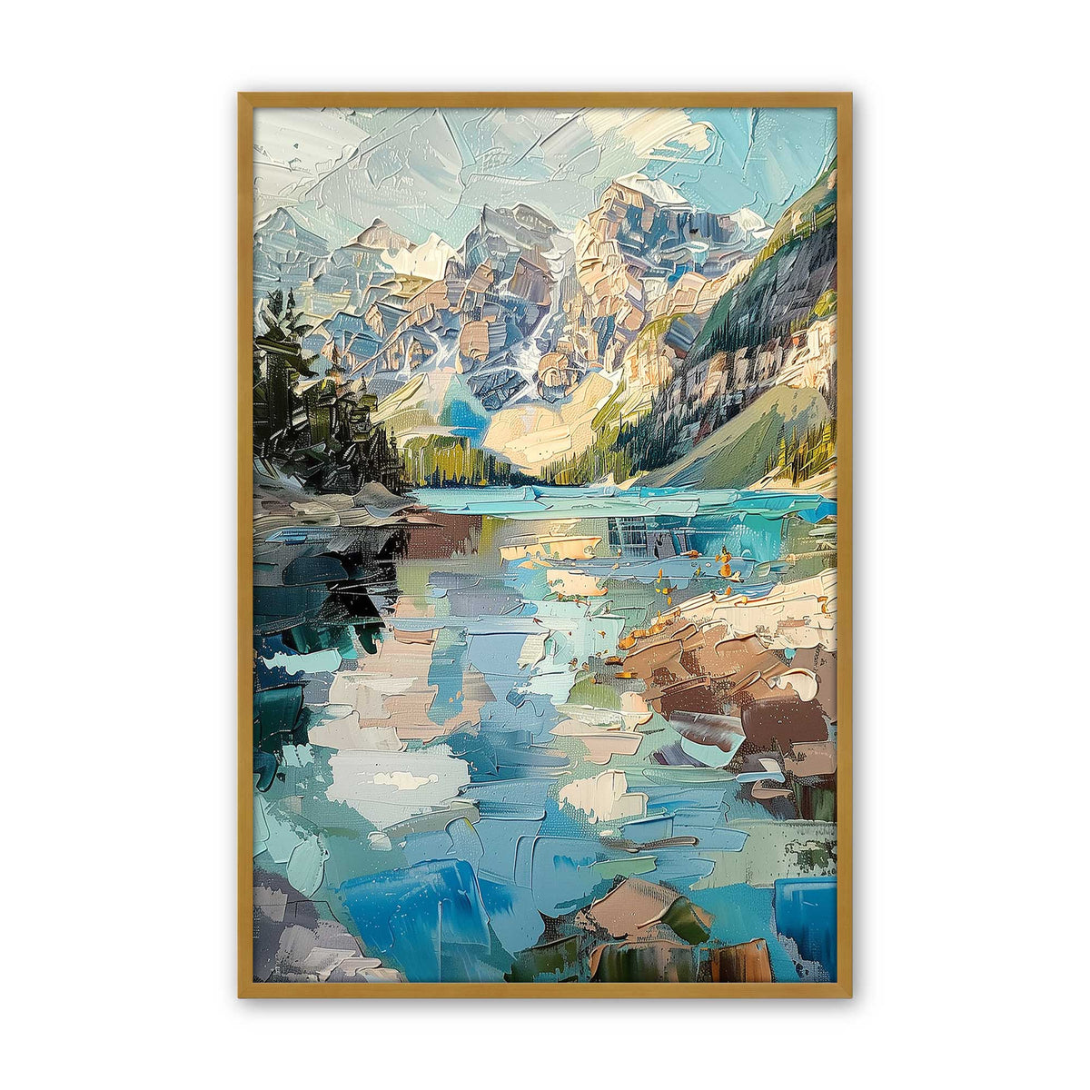[Color:Polished Gold], Picture of art in a Polished Chrome frame