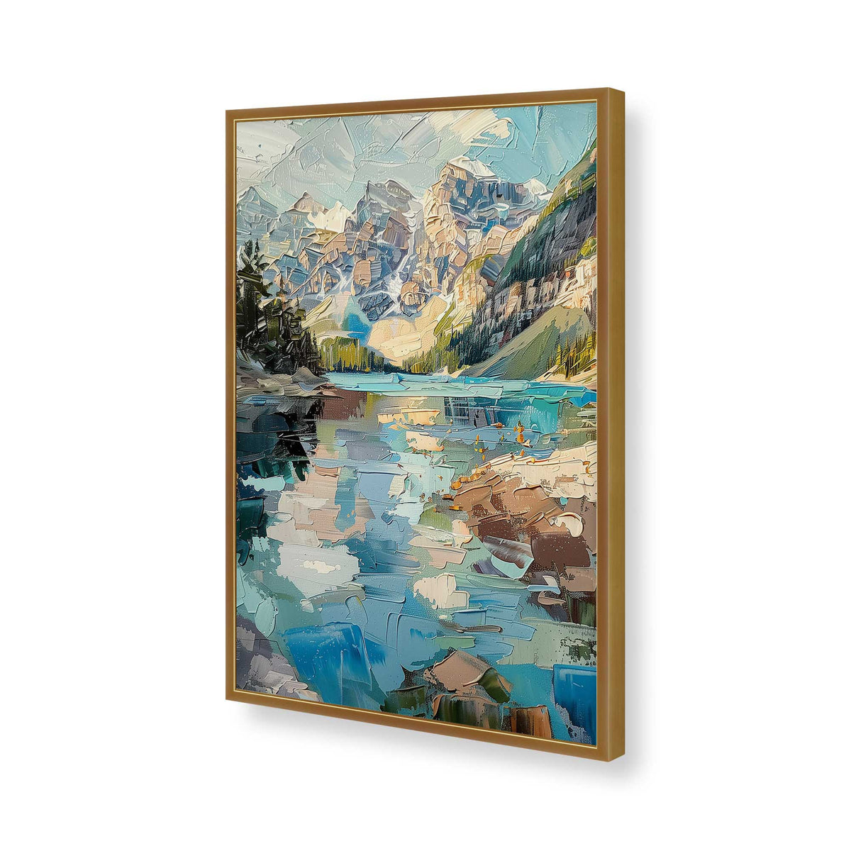 [Color:Polished Gold], Picture of art in a Polished Chrome frame of the corner