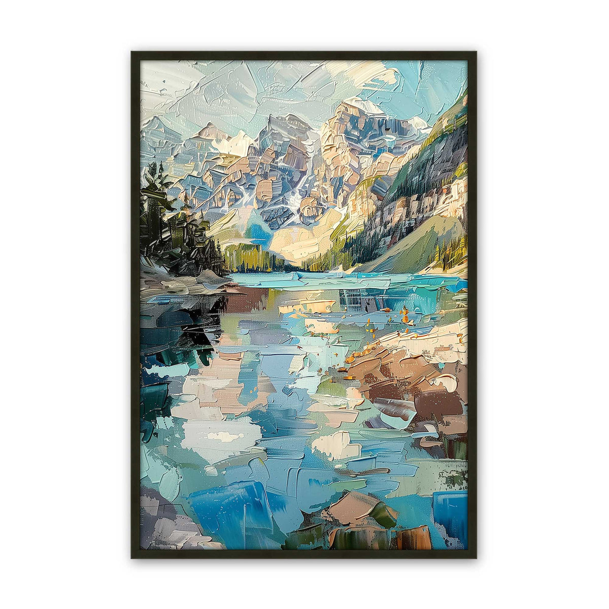 [Color:Satin Black], Picture of art in a Polished Chrome frame