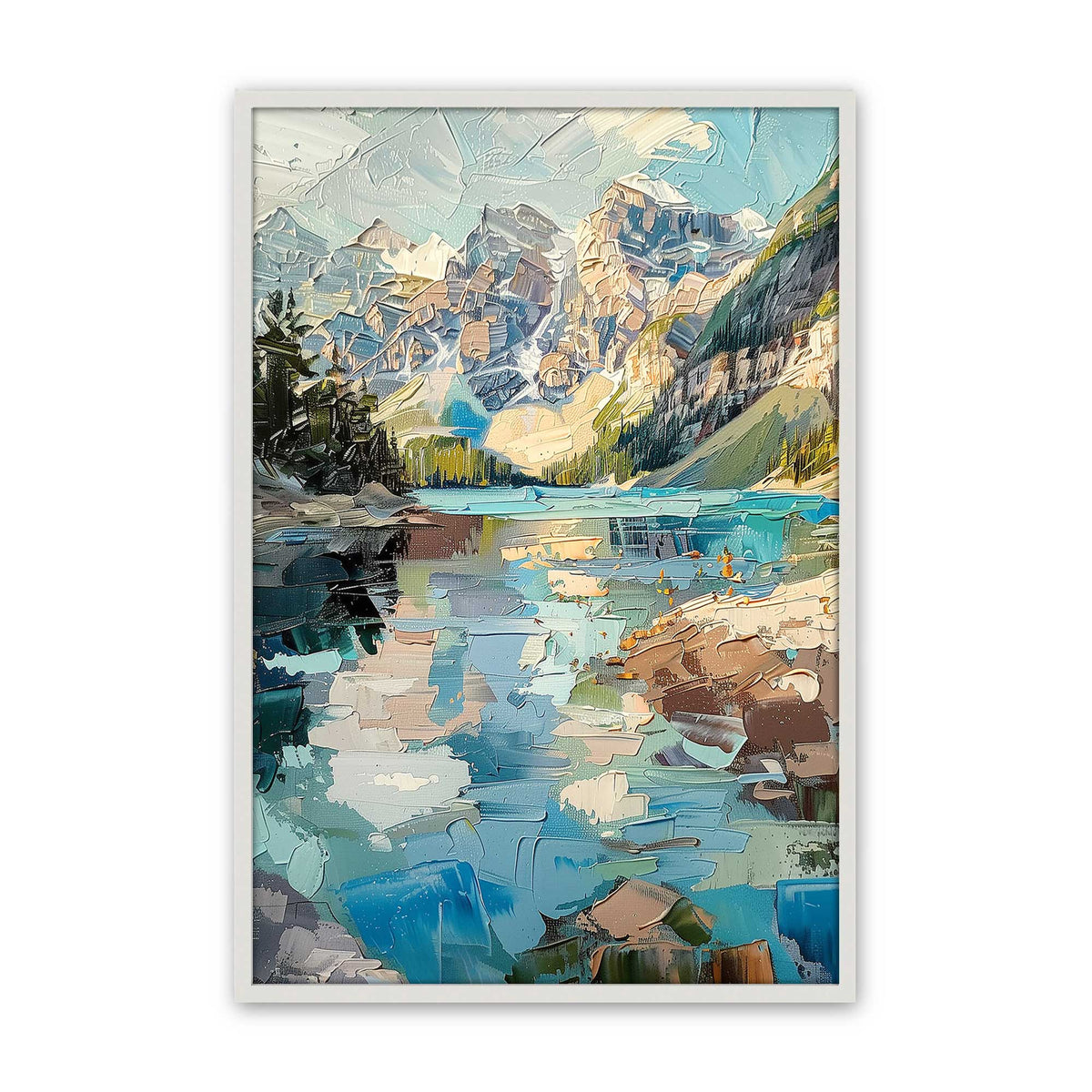 [Color:Opaque White], Picture of art in a Polished Chrome frame