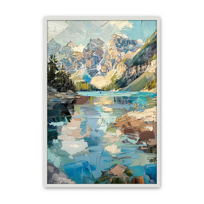 [Color:Opaque White], Picture of art in a Polished Chrome frame
