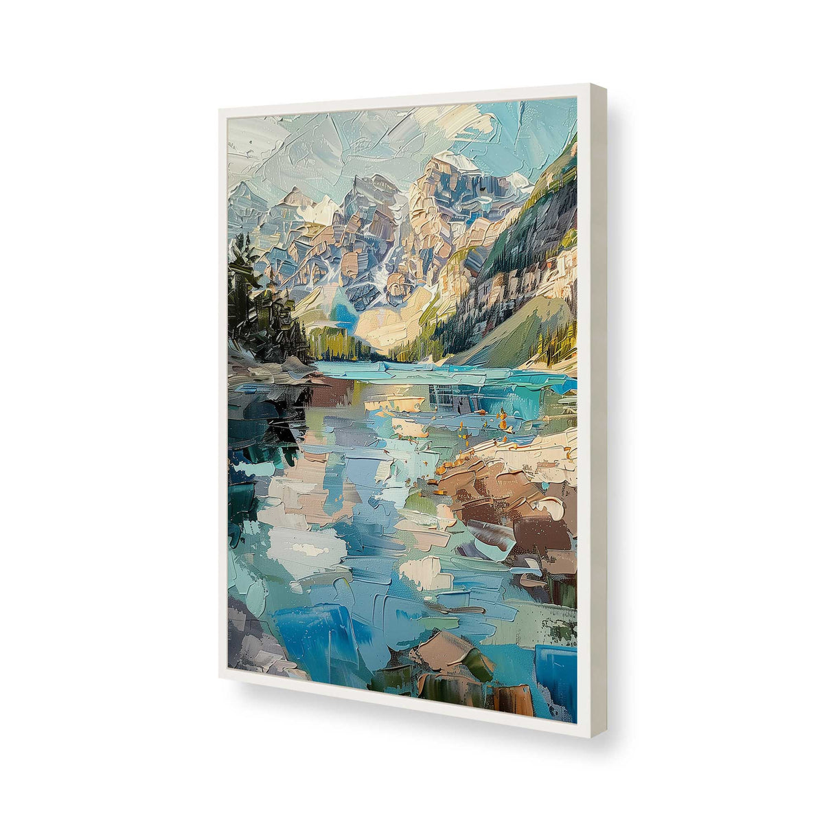 [Color:Opaque White], Picture of art in a Polished Chrome frame of the corner