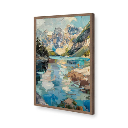 [Color:Walnut], Picture of art in a Polished Chrome frame of the corner