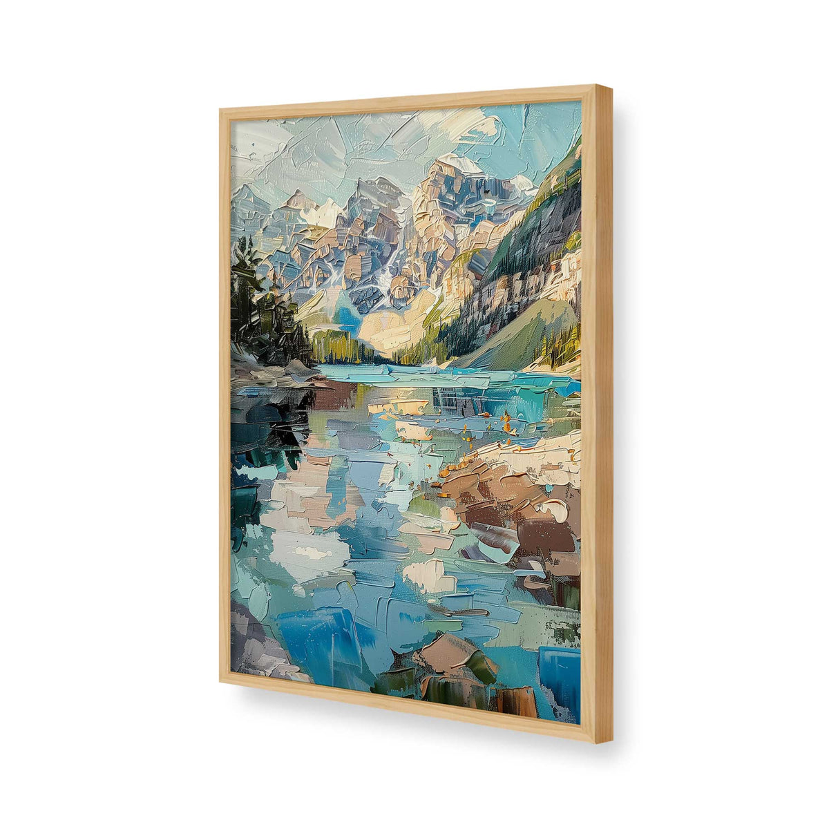 [Color:American Maple], Picture of art in a Polished Chrome frame of the corner