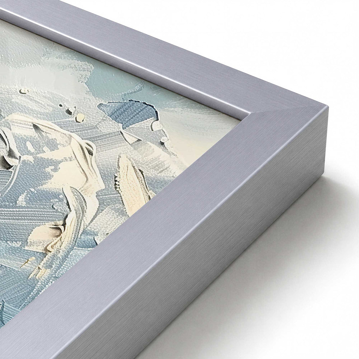 [Color:Polished Chrome], Picture of art in a Polished Chrome frame at an angle