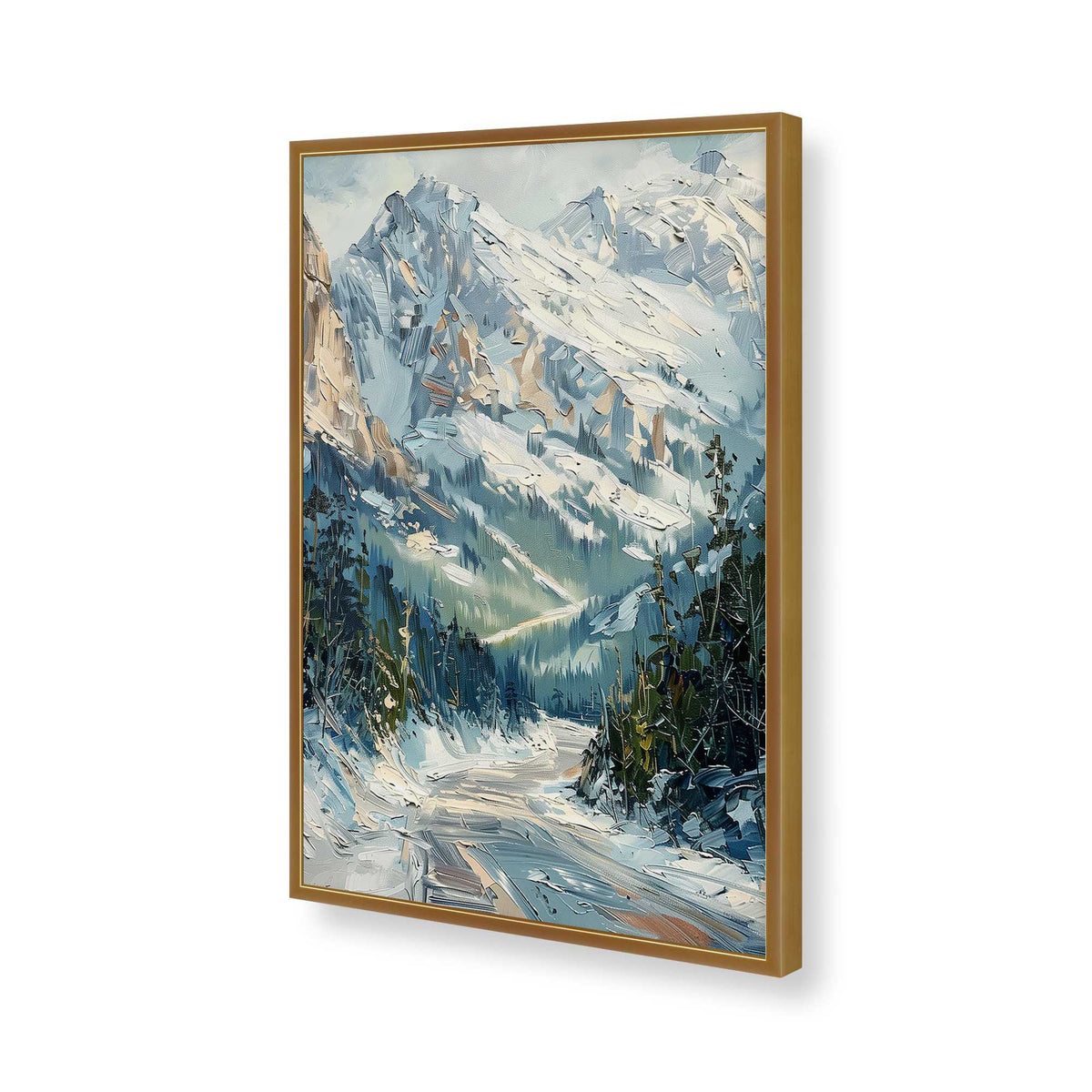 [Color:Polished Gold], Picture of art in a Polished Chrome frame of the corner