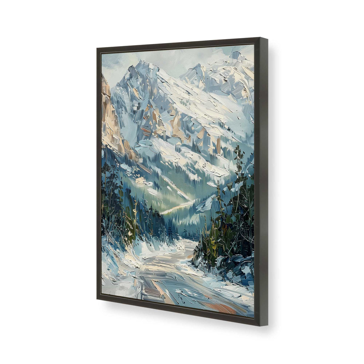 [Color:Satin Black], Picture of art in a Polished Chrome frame of the corner