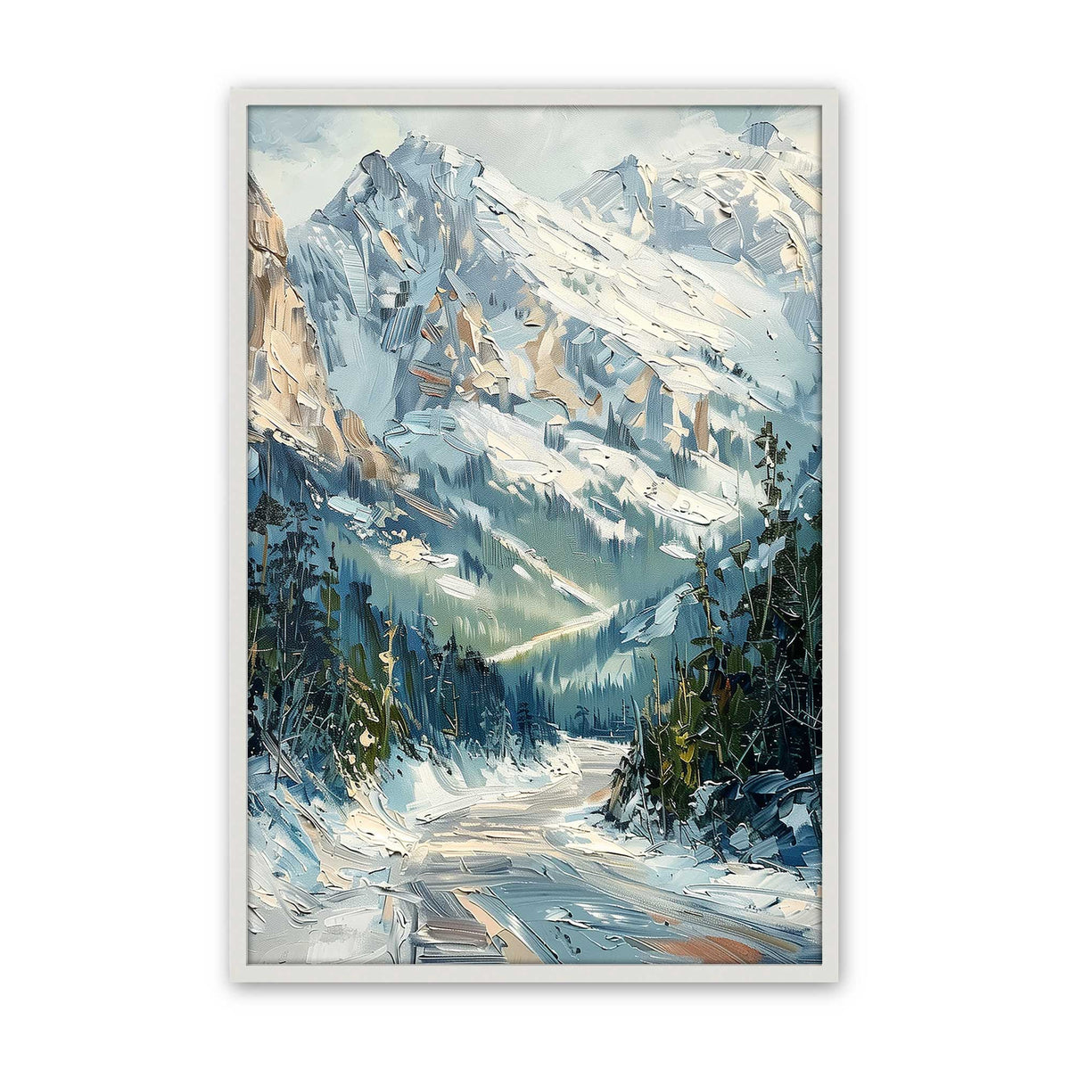 [Color:Opaque White], Picture of art in a Polished Chrome frame