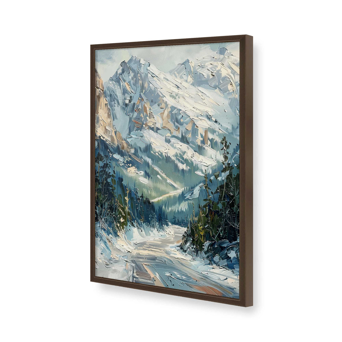 [Color:Belvinder Brown], Picture of art in a Polished Chrome frame of the corner