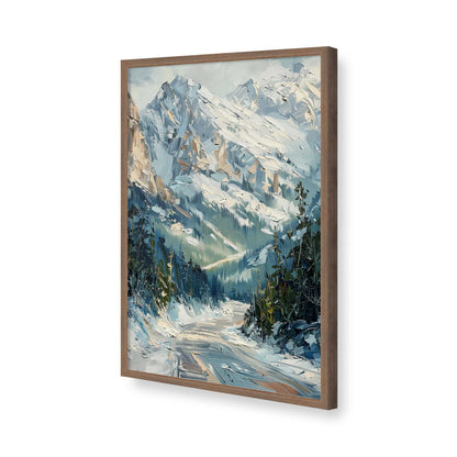 [Color:Walnut], Picture of art in a Polished Chrome frame of the corner