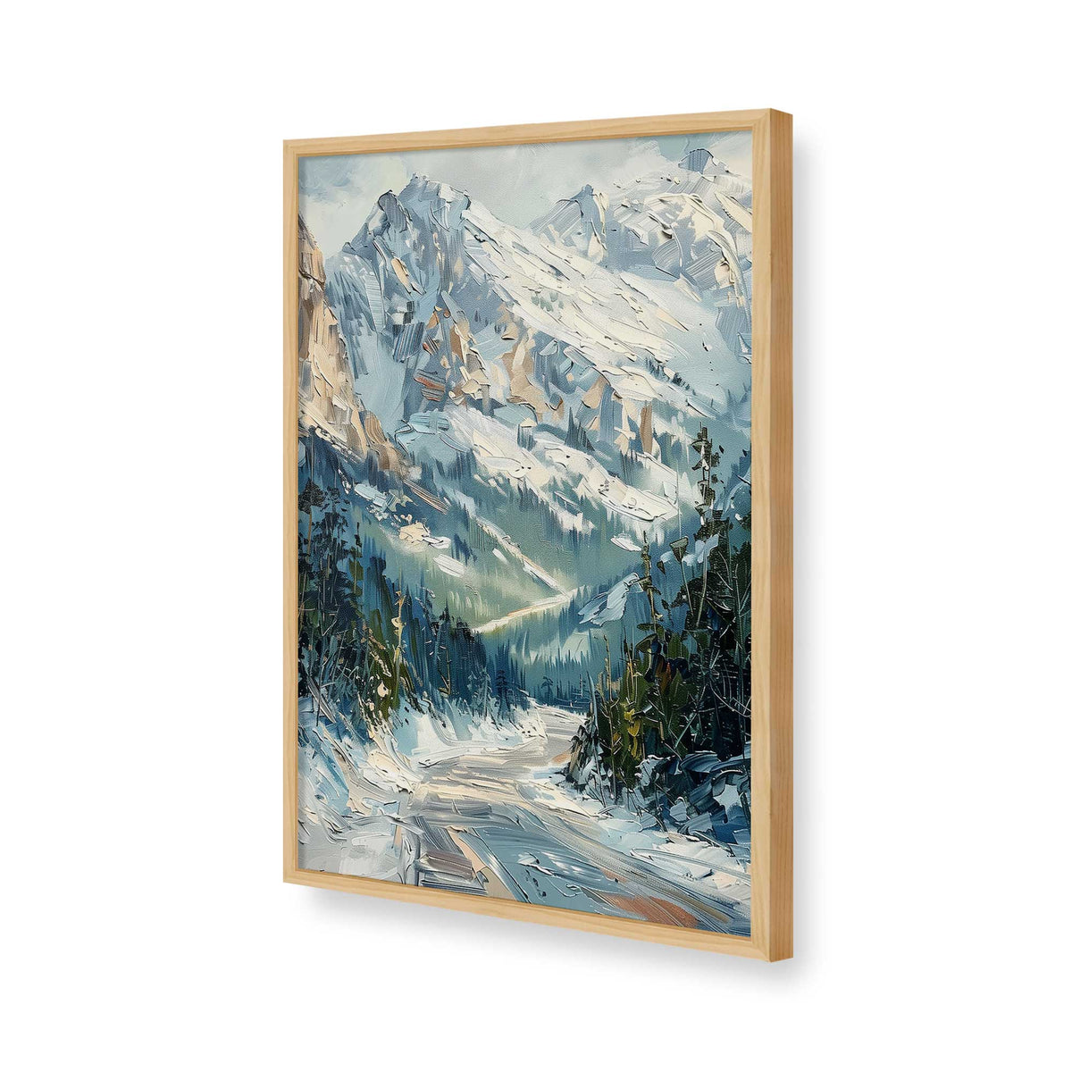 [Color:American Maple], Picture of art in a Polished Chrome frame of the corner