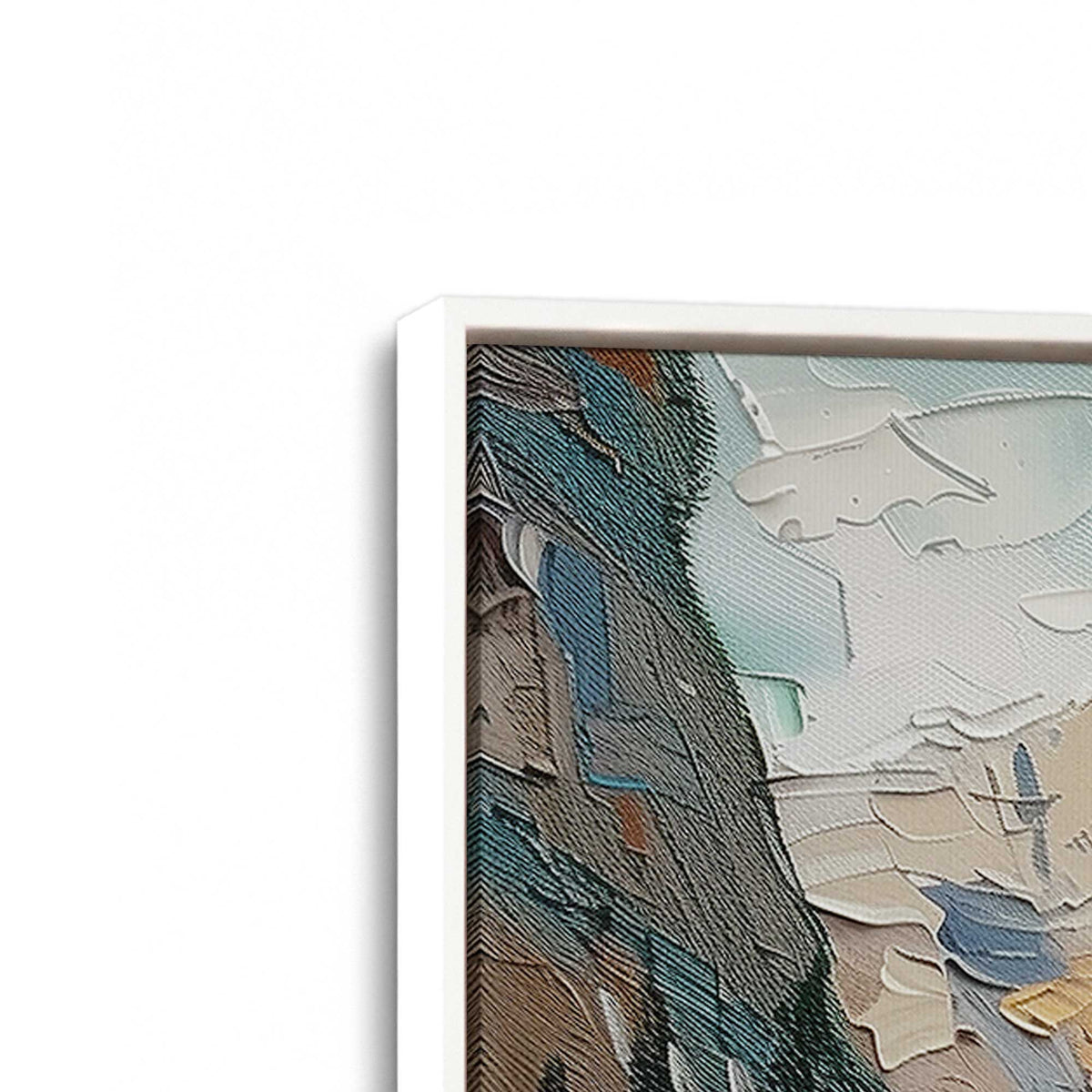 [Color:Opaque White], Picture of art in a White frame at an angle