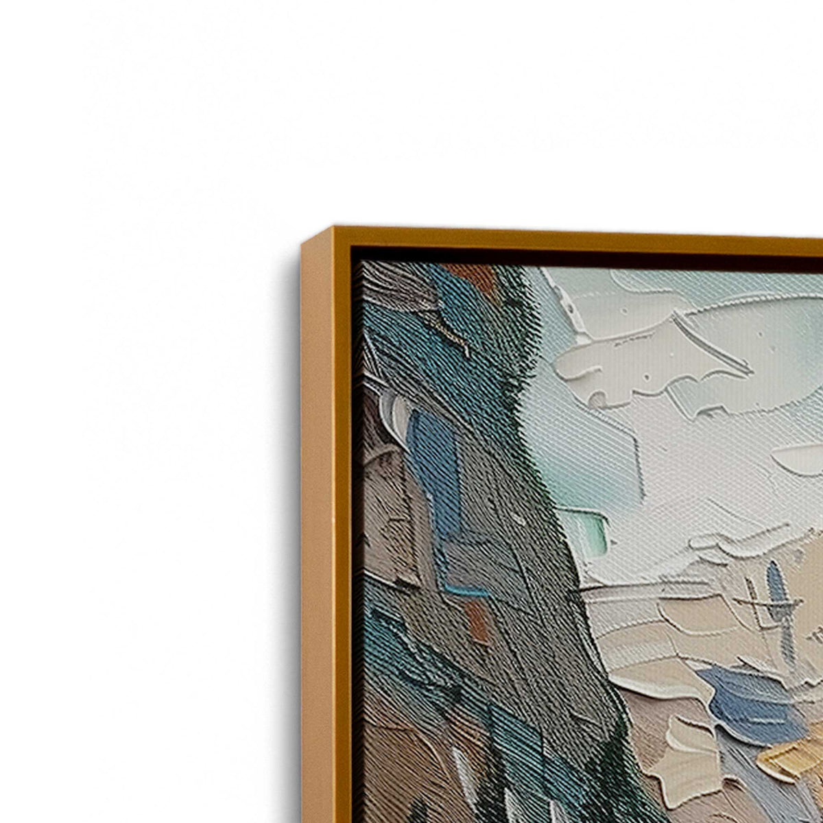[Color:Polished Gold], Picture of art in a Polished Gold frame at an angle