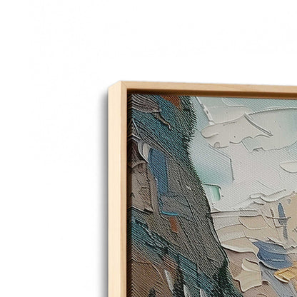 [Color:American Maple], Picture of art in a American Maple frame at an angle