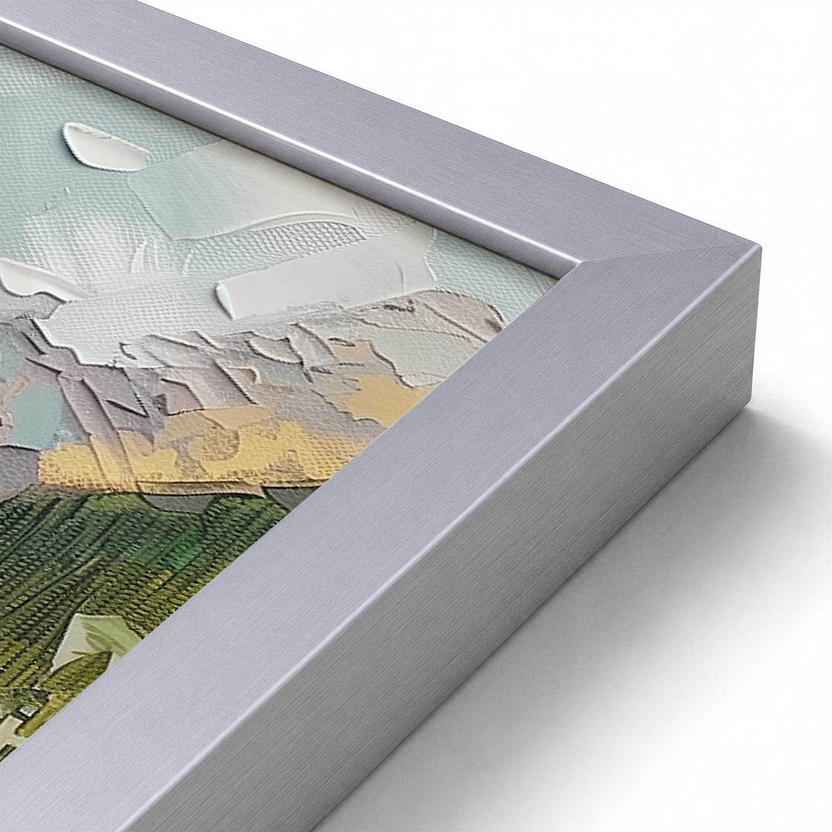 [Color:Polished Chrome], Picture of art in a Polished Chrome frame at an angle