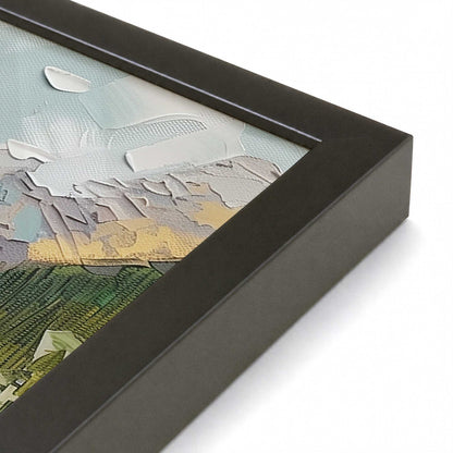 [Color:Satin Black], Picture of art in a Polished Chrome frame at an angle