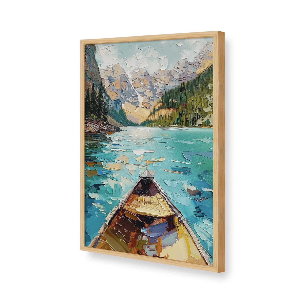 [Color:American Maple], Picture of art in a Polished Chrome frame of the corner